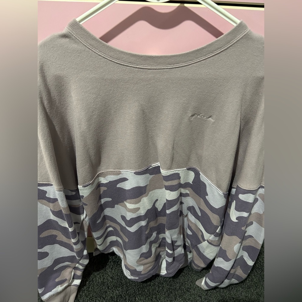 Purple camo PINK crewneck
